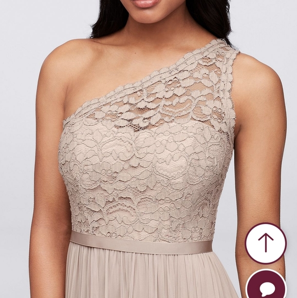 David's bridal one shoulder lace dress - Picture 2 of 9